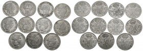 MONARQUIA ESPAÑOLA. Conjunto formado por 11 monedas de plata de 4 Reales de Isabel II de diferentes cecas y años acuñación. A EXAMINAR.