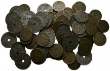 ESTADO ESPAÑOL. Conjunto formado por 75 monedas de 1 Peseta de 1944 y 28 piezas de 25 Céntimos de 1937. Diferentes estados de conservación. A EXAMINAR...