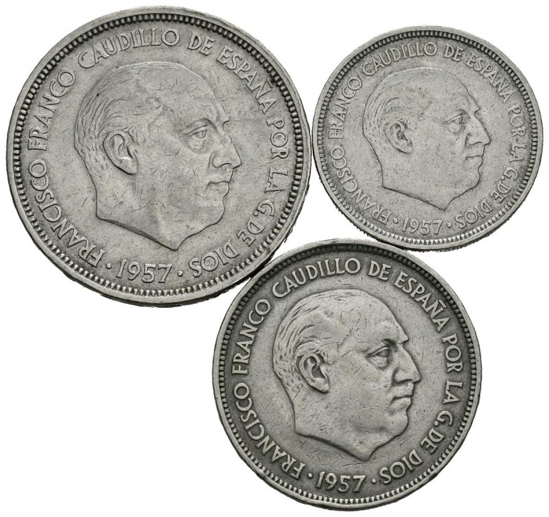 ESTADO ESPAÑOL. Serie completa de la peseta de 1966. 9 piezas en total.(*67,68,6...