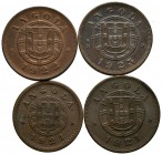 ANGOLA. Lote compues por 4 monedas de 2 Centavos y 5 Centavos (3). Ae. MBC-/EBC-. A EXAMINAR.