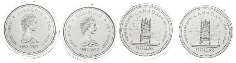 CANADA. Bonito conjunto de 2 estuches originales con sendas monedas de 1 Dollar ...