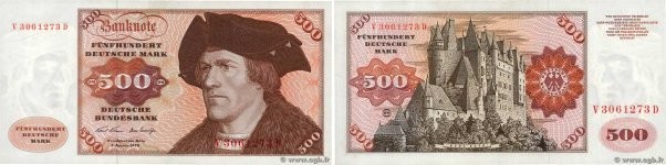 Country : GERMAN FEDERAL REPUBLIC 
Face Value : 500 Deutsche Mark  
Date : 02 ja...