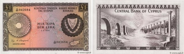 Country : CYPRUS 
Face Value : 1 Pound  
Date : 01 mai 1973 
Period/Province/Ban...