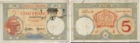 Country : DJIBOUTI 
Face Value : 5 Francs  
Date : 01 janvier 1943 
Period/Province/Bank : Banque de l'Indochine 
Catalogue reference : P.11 
Addition...