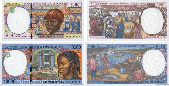 Country : CENTRAL AFRICAN STATES 
Face Value : 50000 et 10000 Francs Lot 
Date :...