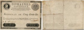 Country : FRANCE 
Face Value : 500 Livres Faux 
Date : 29 septembre 1790 
Period/Province/Bank : Assignats 
Catalogue reference : Ass.10x 
Additional ...