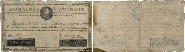 Country : FRANCE 
Face Value : 300 Livres Faux 
Date : 12 septembre 1791 
Period...