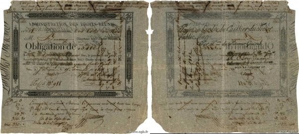 Country : FRANCE 
Face Value : 5400 Francs  
Date : 15 novembre 1811 
Period/Pro...