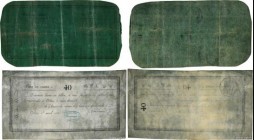 Country : FRANCE 
Face Value : 40 et 50 Livres Lot 
Date : 1833-1834 
Period/Province/Bank : Documents et Précurseurs 
Department : Normandie 
French ...