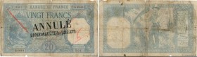 Country : FRANCE 
Face Value : 20 Francs BAYARD Annulé 
Date : 26 juin 1918 
Period/Province/Bank : Banque de France, XXe siècle 
Catalogue reference ...