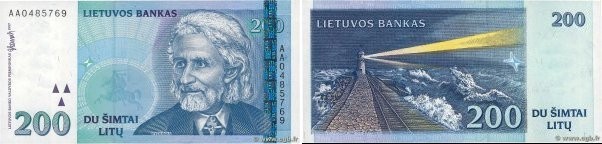 Country : LITHUANIA 
Face Value : 200 Litu  
Date : 1997 
Period/Province/Bank :...