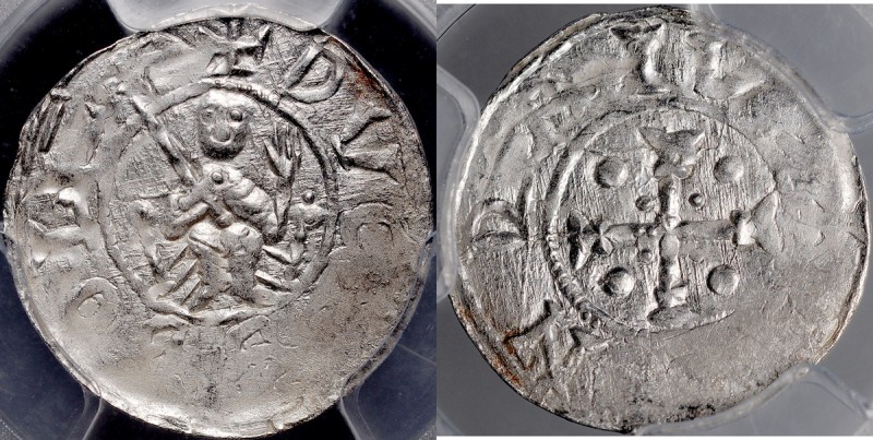 Bolesław III Krzywousty 1107-1138, Denar, Av.: Książę na tronie, napis: DVCIS BO...