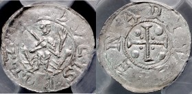 Bolesław III Krzywousty 1107-1138, Denar, Av.: Książę na tronie, napis: DVCIS BOLEZ, Rv.: Krzyż, napis: + ENARIVS.