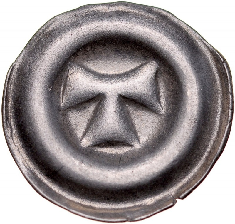 Śląsk, Brakteat XV w., Toszek, Av.: Litera T. Kop. 8747, Fbg 487, waga 0,31 g, ś...