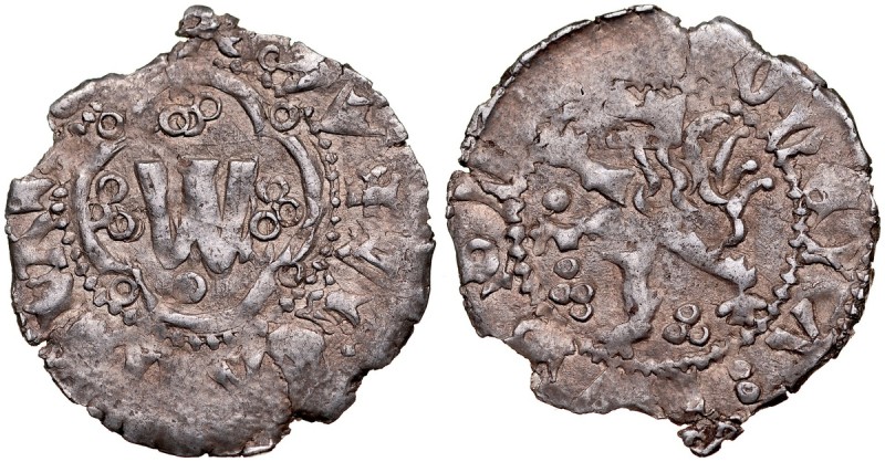 Władysław Opolczyk 1372-1379, Kwartnik ruski, Av.: Litera W w ornamencie, Rv.: L...