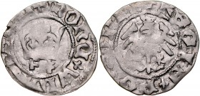 Władysław Jagiełło 1386-1434, Półgrosz, Kraków, Av.: Korona, pod nią litera F i podwójny krzyż, Rv.: Orzeł jagielloński.