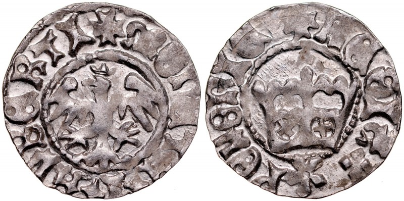Jan Olbracht 1492-1501, Półgrosz, Kraków, Av.: Korona, Rv.: Orzeł jagielloński. ...
