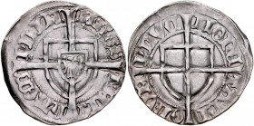 Michał Kuchmeister von Sterberg 1414-1422, Szeląg, Av.: Tarcza wielkiego mistrza, Rv.: Tarcza krzyżacka.