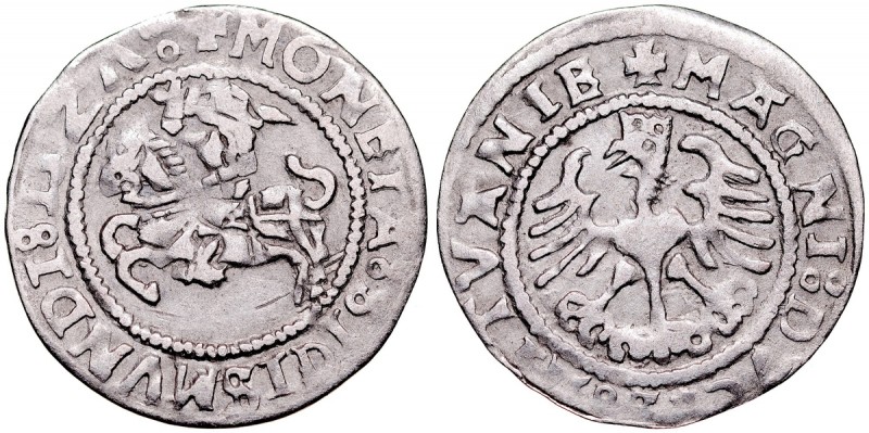 Zygmunt I Stary 1506-1548, Półgrosz 152A, Wilno. Kop. 3175, Gum. 512, patyna, rz...