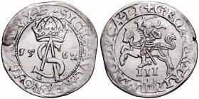 Zygmunt II August 1545-1572, Trojak 1562, Wilno.