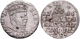 Stefan Batory 1576-1586, Trojak 1586, Ryga.
