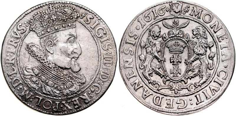 Zygmunt III 1587-1632, Ort 1616, Gdańsk. Kop. 7490, Gum. 1384, połysk blachy, na...