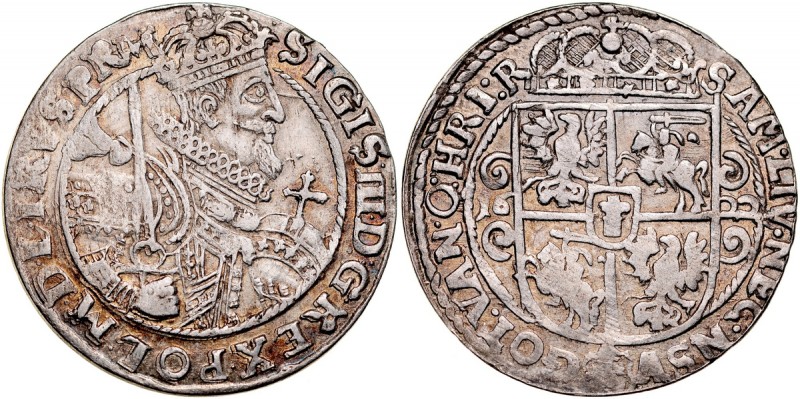 Zygmunt III 1587-1632, Ort 1622, Bydgoszcz. Kop. 1278, Gum. 1176, ostry, połysko...