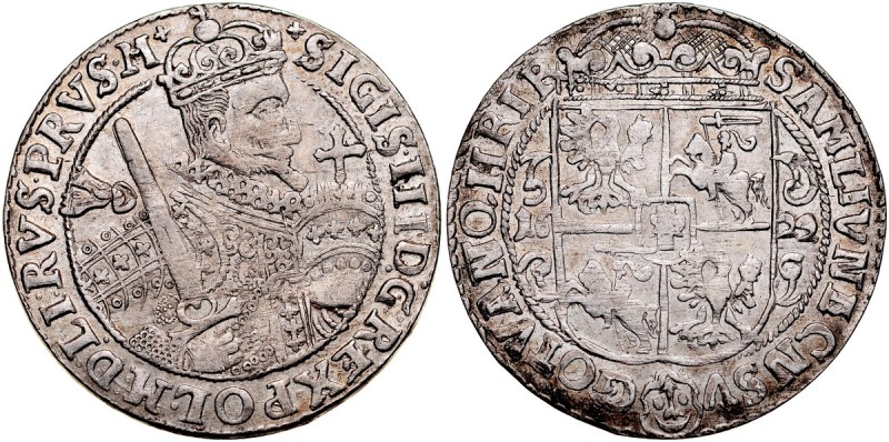 Zygmunt III 1587-1632, Ort 1622, Bydgoszcz. Kop. 1278, Gum. 1176, poprawny egzem...