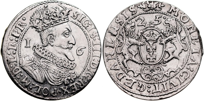 Zygmunt III 1587-1632, Ort 1625, Gdańsk. Kop. 7506, Gum. 1393, atrakcyjny egzemp...