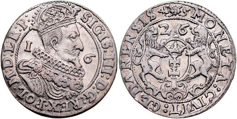 Zygmunt III 1587-1632, Ort 1626, Gdańsk. Kop. 7507, Gum. 1393,&nbsp; połysk menn...