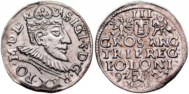 Zygmunt III 1587-1632, Trojak 1592, Poznań. Kop. 856, Iger P.92.4.b, Gum. 1003, ...