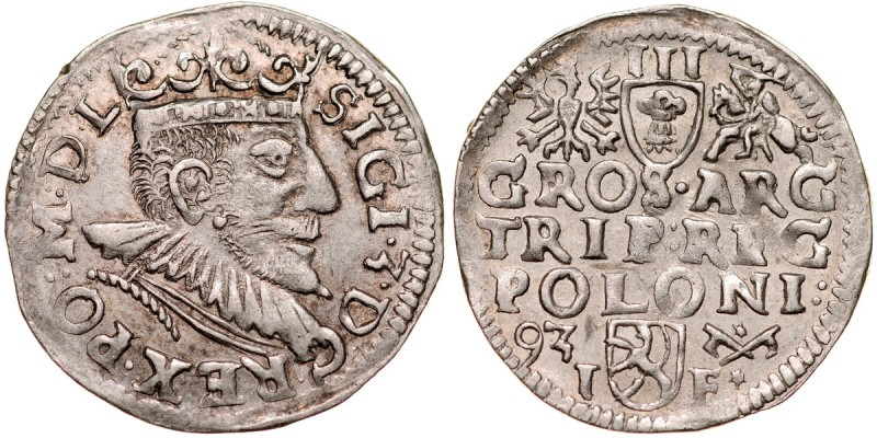 Zygmunt III 1587-1632, Trojak 1593, Poznań. Kop. 969, Iger P.93.2.a, Gum. 1010, ...