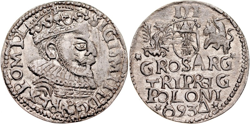 Zygmunt III 1587-1632, Imitacja, Trojak 1593. imitacja trojaka koronnego prawdop...