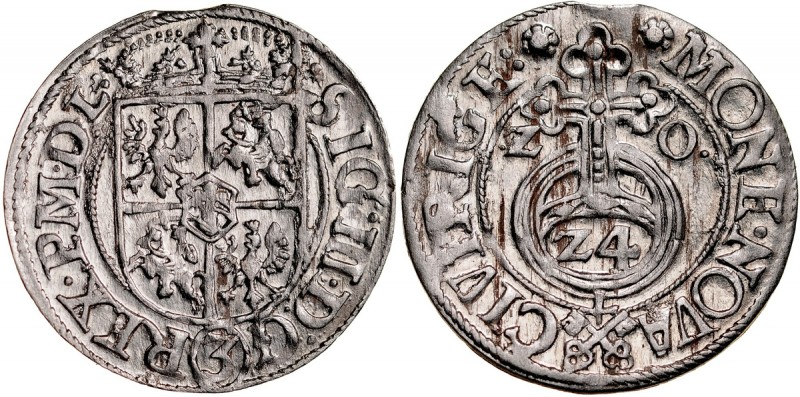 Zygmunt III 1587-1632, Półtorak 1620, Ryga. Kop. 8174, Gum. 1446, atrakcyjna mon...