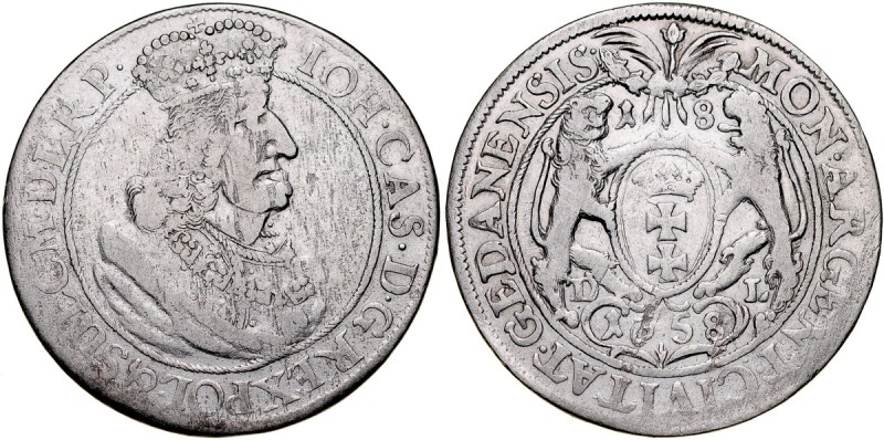 Jan II Kazimierz 1649-1668, Ort 1658, Gdańsk. Kop. 7623, Kurp. 856, Gum. 1911, p...