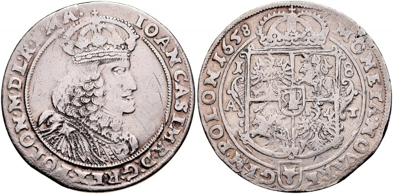 Jan II Kazimierz 1649-1668, Ort 1658 AT, Poznań. Kop. 1758, Kurp. -, Gum. 1755, ...