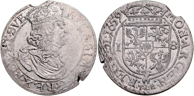 Jan II Kazimierz 1649-1668, Ort 1659 TLB, Kraków. Kop. 1767, Kurp. 448, Gum. 175...