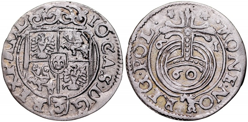 Jan II Kazimierz 1649-1668, Półtorak 1661, Poznań. Kop. 1568, Gum. 1657, szara p...