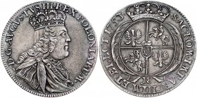 August III 1733-1763, 18 groszy 1753, Lipsk.