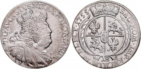 August III 1733-1763, 18 groszy 1755, Lipsk.