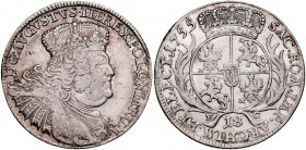 August III 1733-1763, 18 groszy 1755, Lipsk.
