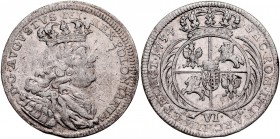 August III 1733-1763, Szóstak 1754, Lipsk.