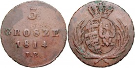 Księstwo Warszawskie, 3 grosze 1814, Warszawa.