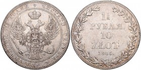 Zabór Rosyjski, Mikołaj I 1826-1855, 1 1/2 rubla, 10 złotych 1835 MW, Warszawa.