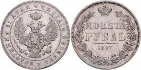 Zabór Rosyjski, Mikołaj I 1826-1855, Rubel 1847 MW, Warszawa.