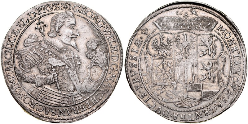 Prusy Książęce, Jerzy Wilhelm 1619-1640, Talar 1636, Królewiec. Kop. 3949 R4, Ol...