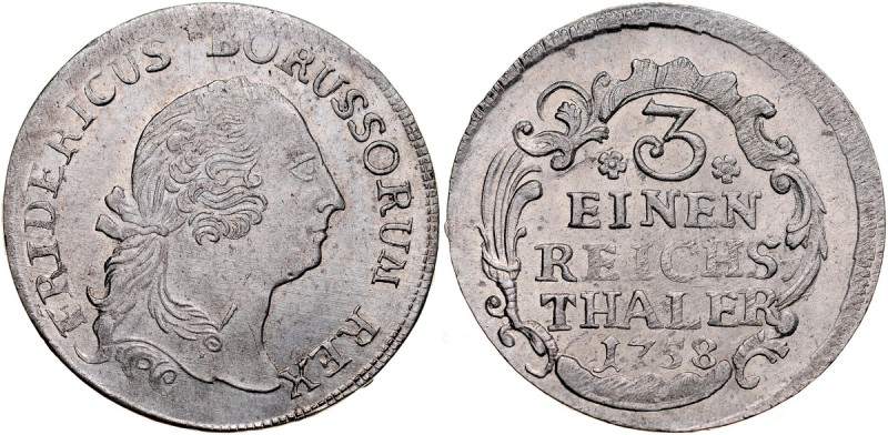 Prusy, Fryderyk II 1740-1786, 1/3 taler 1758, Drezno. Olding 344, stan świeżości...