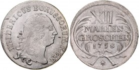 Prusy, Fryderyk II 1740-1786, XII groszy maryjnych 1758, Drezno.