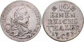 Prusy, Fryderyk II 1740-1786, 1/12 taler 1753 C, Cleve.
