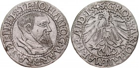 Śląsk, Księstwo Krośnieńskie, Jan Kostrzyński 1535-1571, Grosz 1545, Krosno.